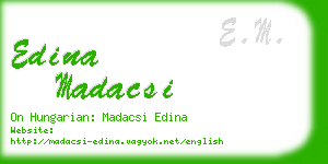 edina madacsi business card